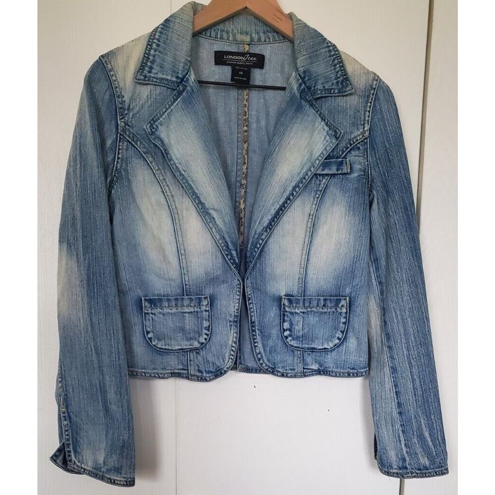Vintage - London Jean Cropped Denim Blazer/Jacket from Victoria's Secret Size XS